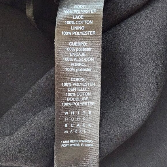 WHBM Off the Shoulder Top Womens Medium Black Crochet Bell Sleeve Blouse M14X - Picture 5 of 7